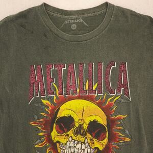 Metallica Band Crew Neck Graphic Short Sleeve T Shirt Mens Size Large L Gray